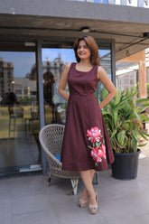 Brown Cotton Dress