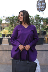 Purple Kurta And Farsi Set