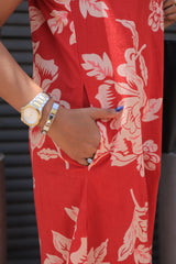 Red Floral Print Dress