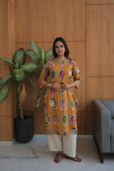 Yellow Kalamkari Kurta