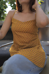 Yellow Hand Block Print Kurti