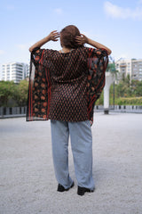 Black Hand Block Printed Kaftan