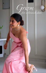 Pink Cotton Tie up Dress
