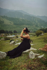 Black Flawlessly Pleated Dress