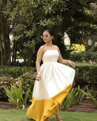 Off White Flawless Color Blocked Dress