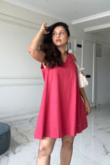 Red Antifit V Neckline Dress