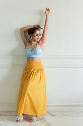Yellow Elasticated Pocket style Skirt