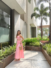 Pink Elasticated Pocket style Skirt