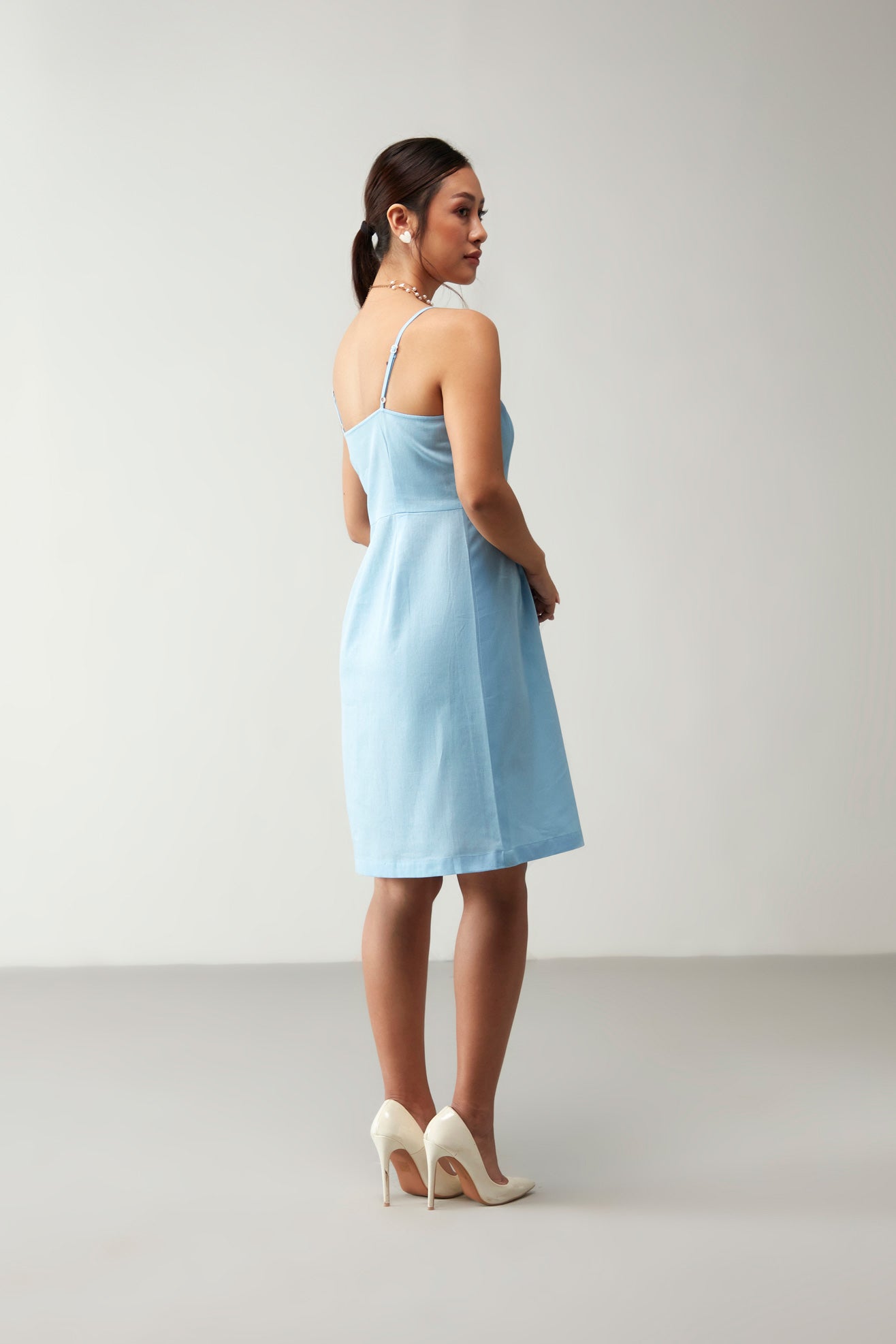 Blue Classic Strap Details Dress