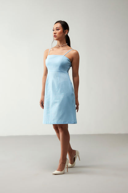 Blue Classic Strap Details Dress