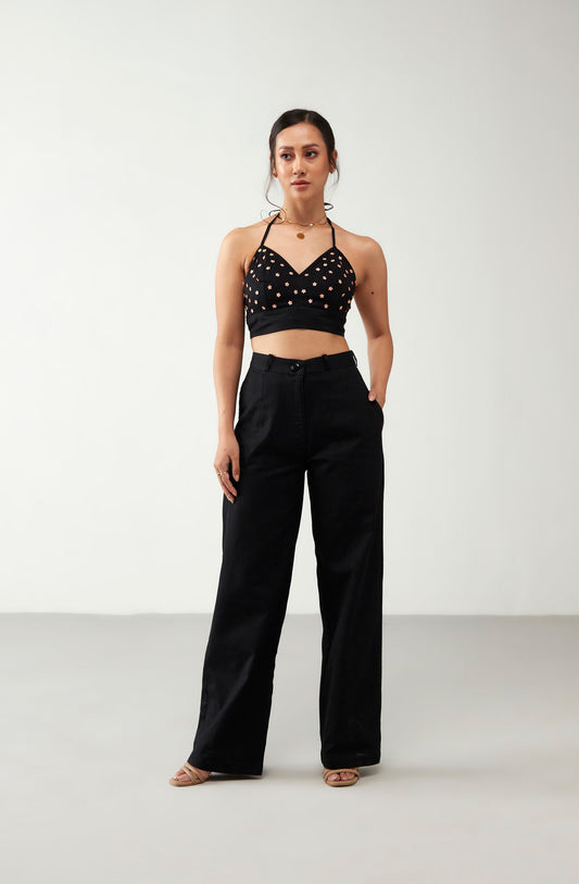 Black Bralette Cotton Co-Ord Set