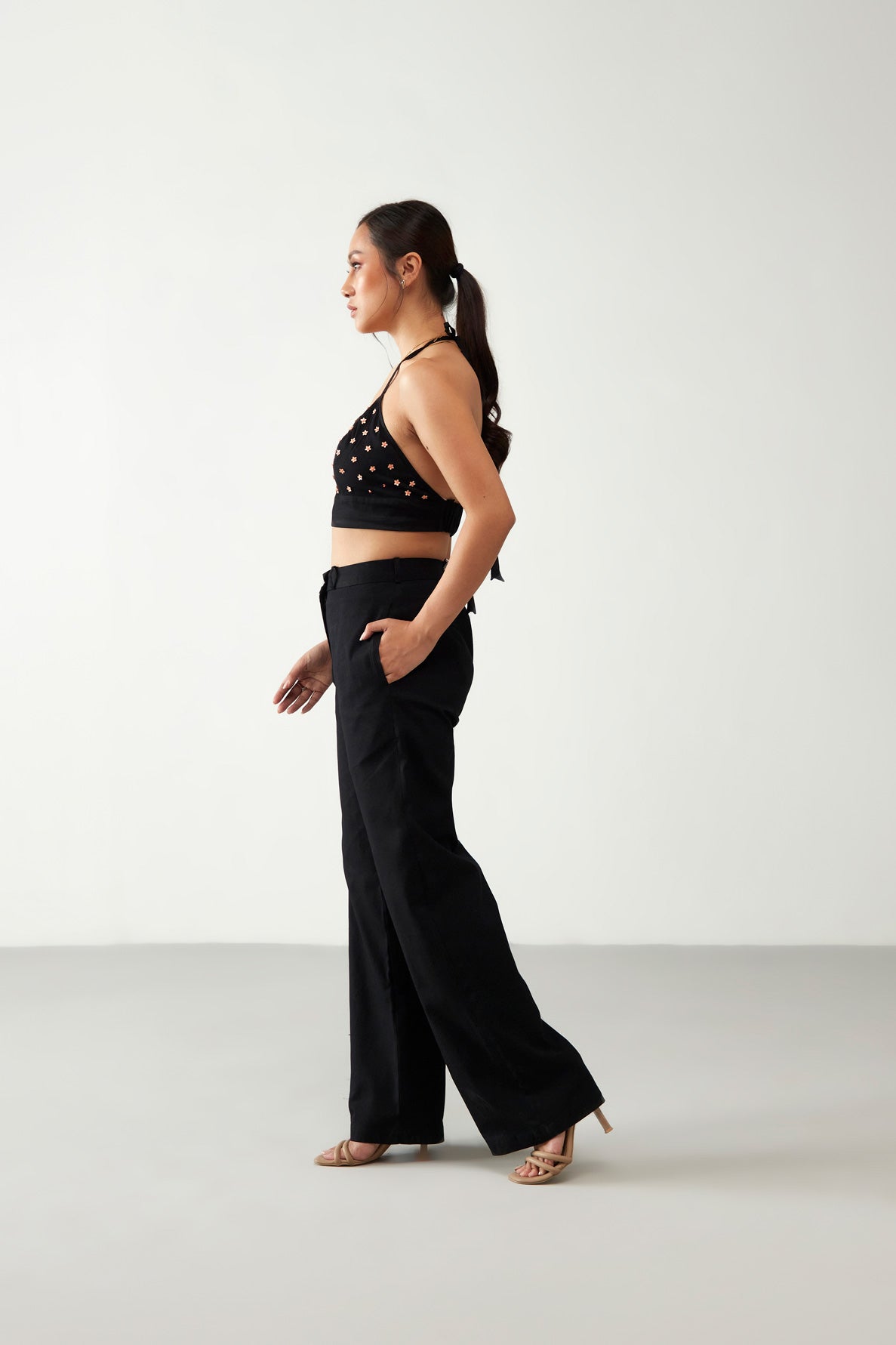 Black Bralette Cotton Co-Ord Set