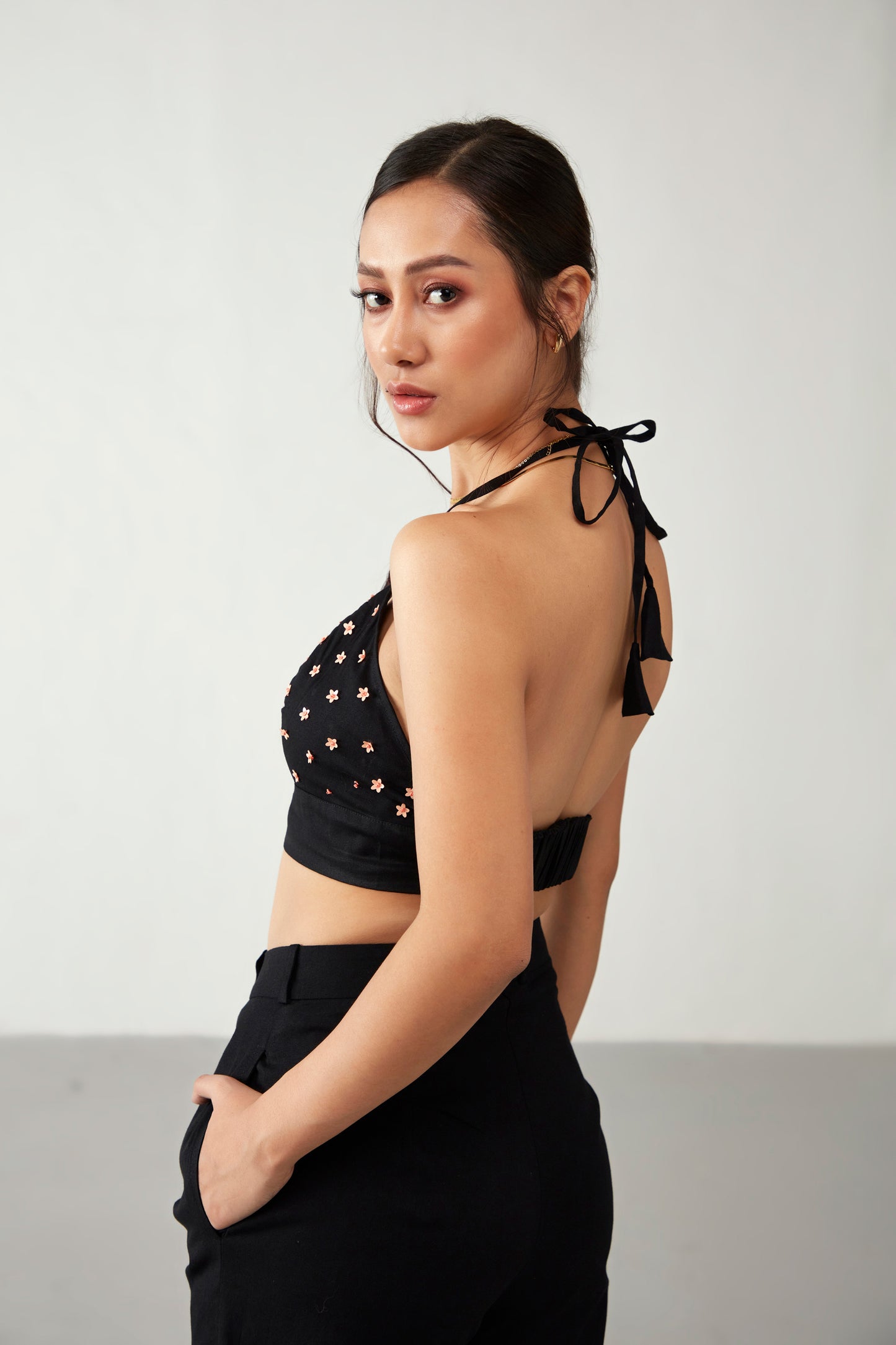 Black Bralette Cotton Co-Ord Set