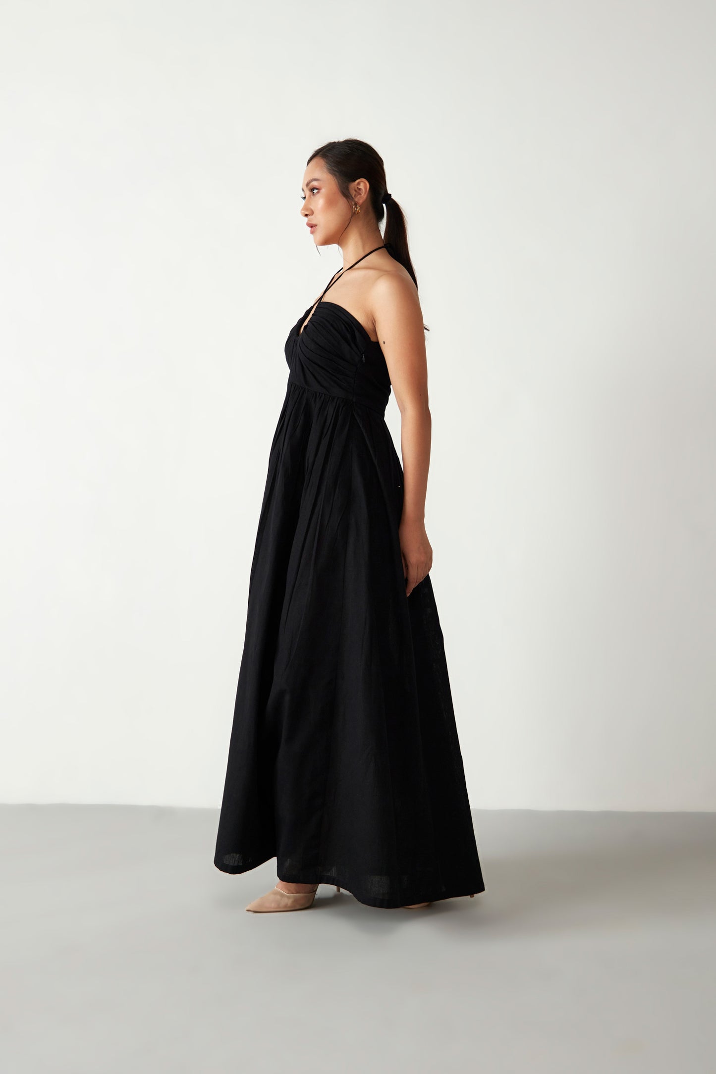 Black Flawlessly Pleated Dress