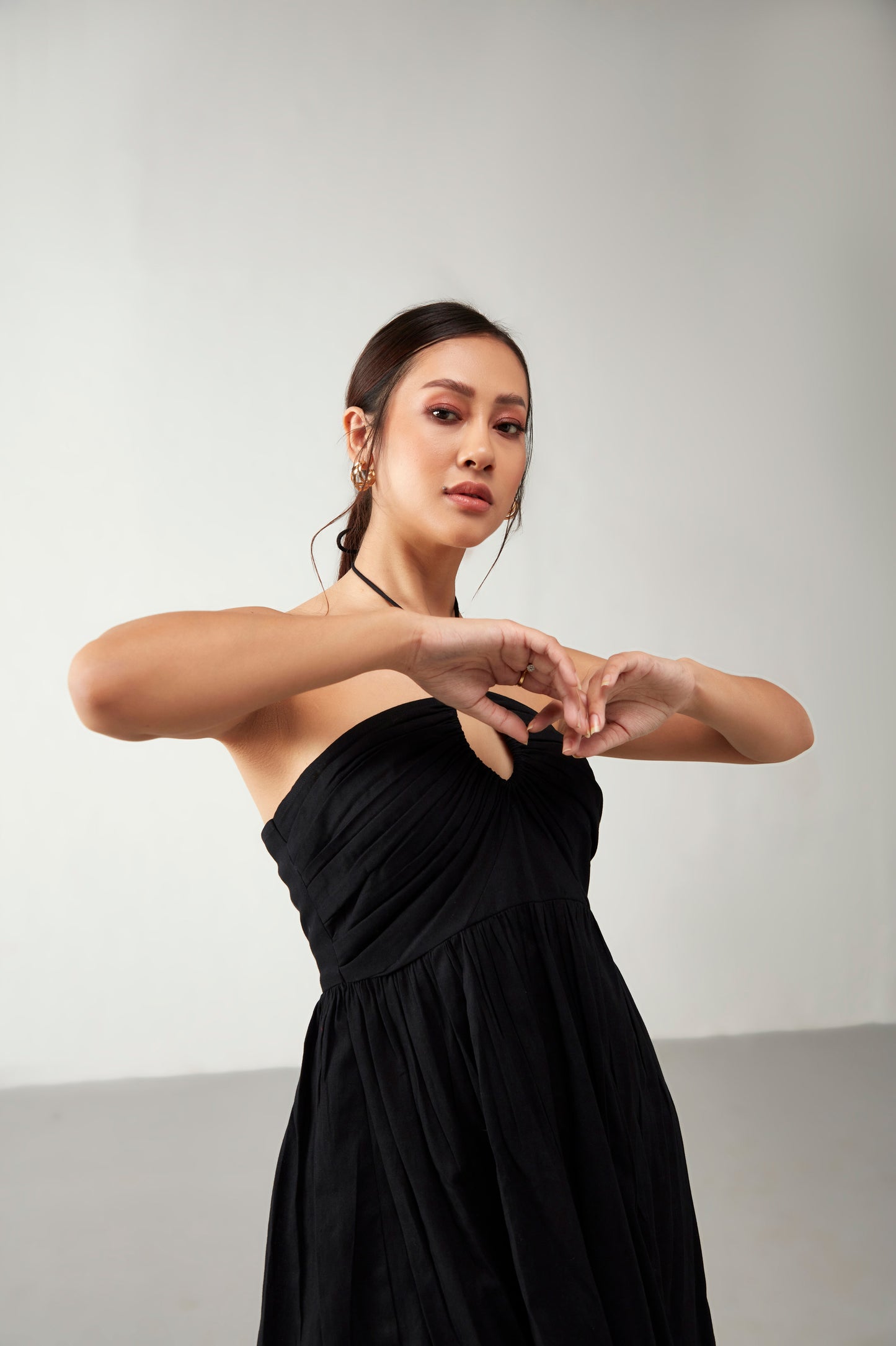 Black Flawlessly Pleated Dress