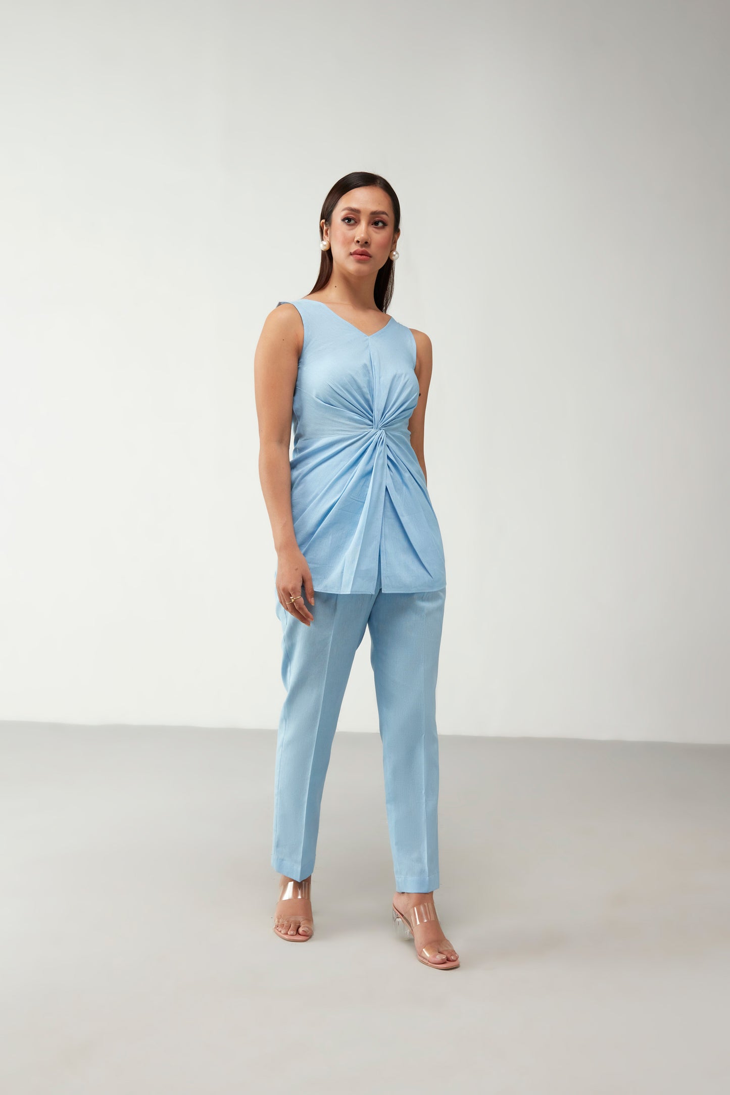 Blue Twist Top style Cotton Co-Ord Set