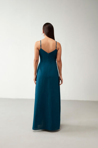 Teal Blue Aline Cotton Dress