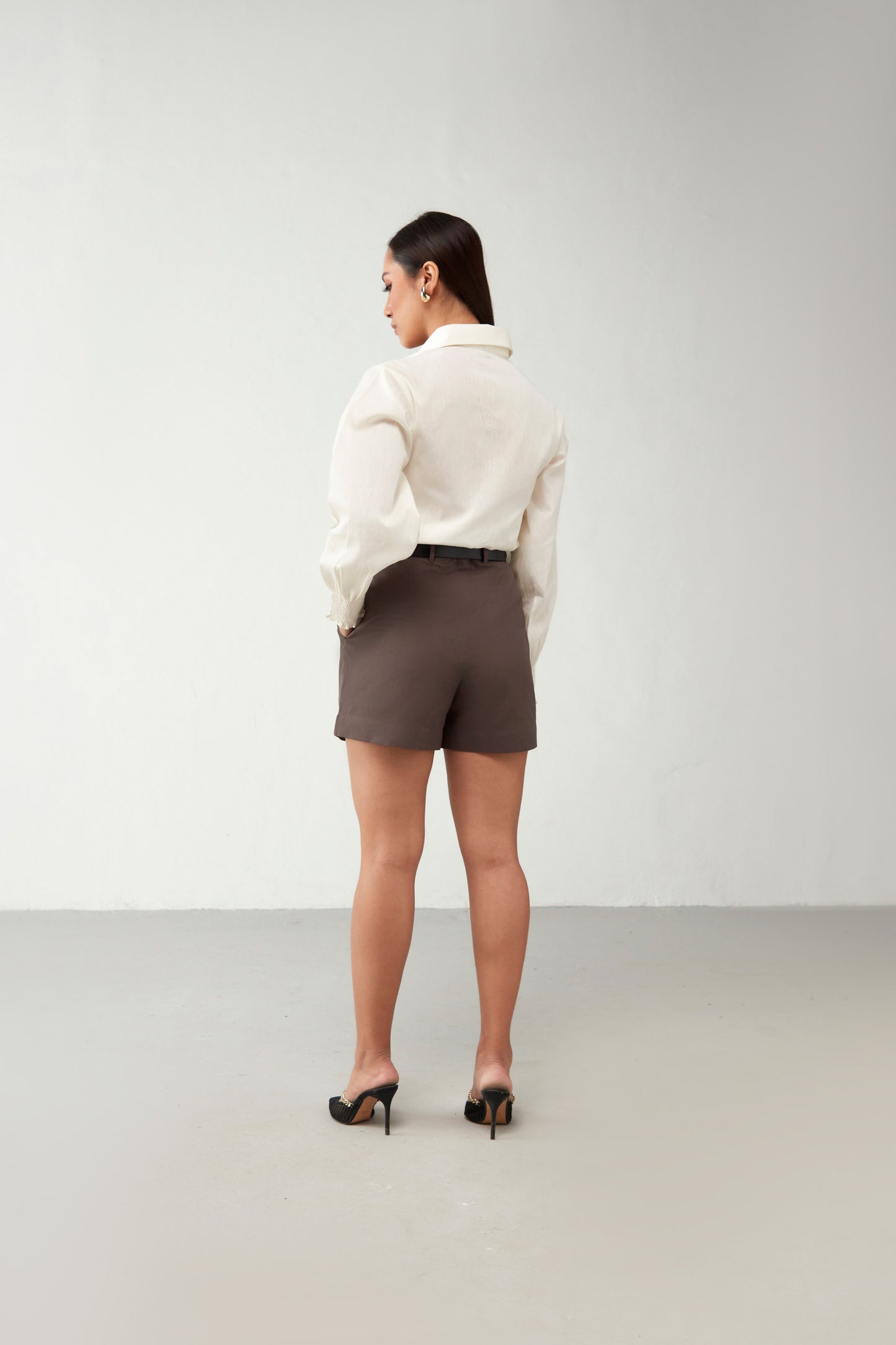 Brown Pocket style Cotton Shorts