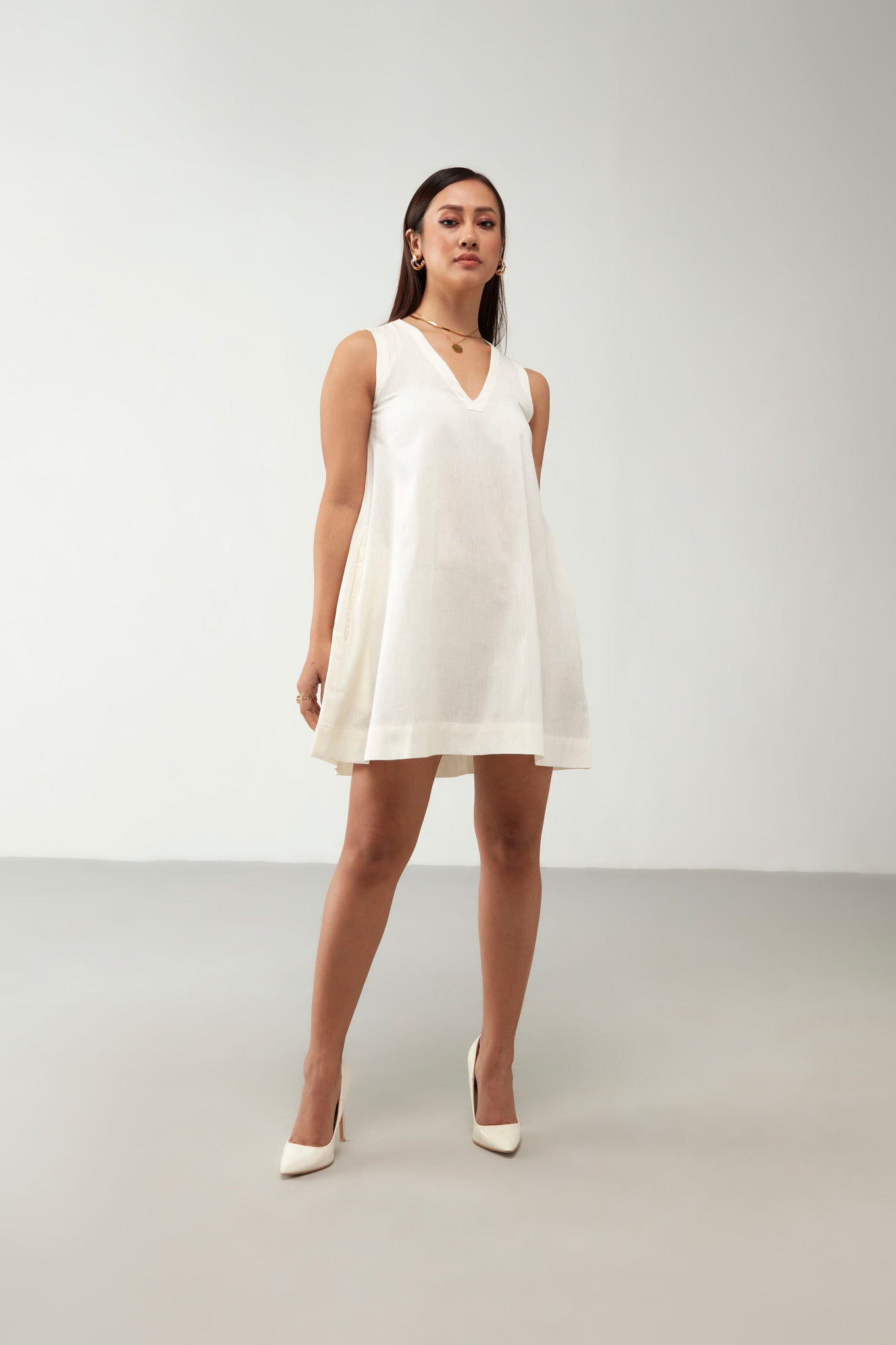 Offwhite Crise Anti Fit V Nackline Dress