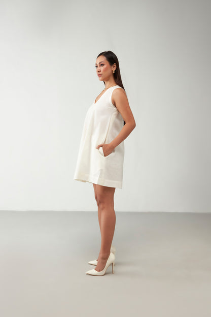 Offwhite Crise Anti Fit V Nackline Dress