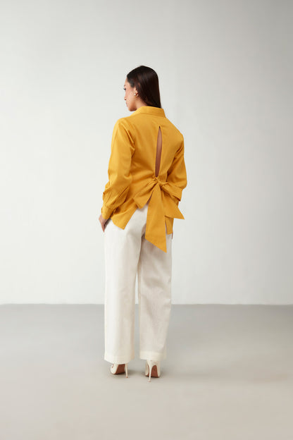 Yellow & Off white Cotton Co-Ord Set