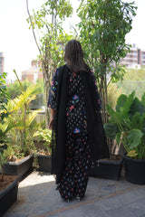 Black multi color printed farsi set