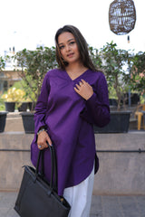 Purple Kurta And Farsi Set