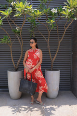 Red Floral Print Dress