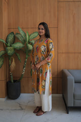 Yellow Kalamkari Kurta