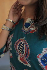 Green Kalamkari Kurta