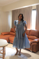 Powder Blue Pleated Dress