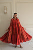 Orange Layered Anarkali Set