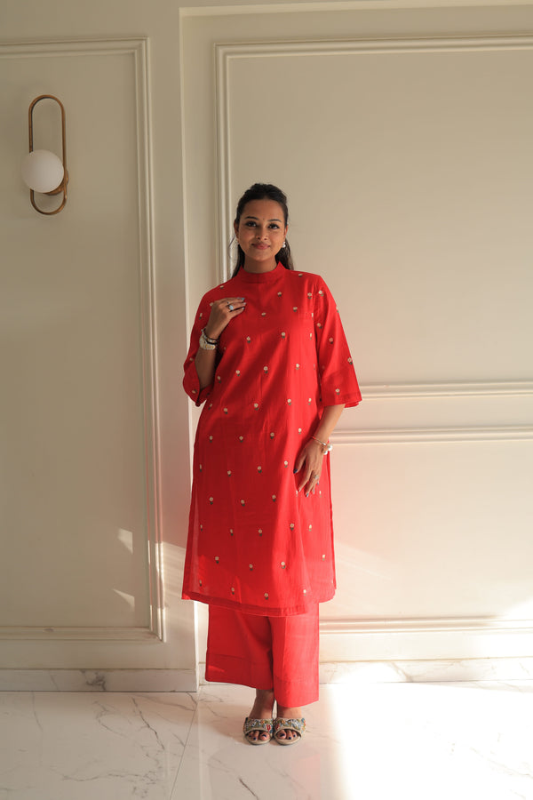 Red Kurta Set