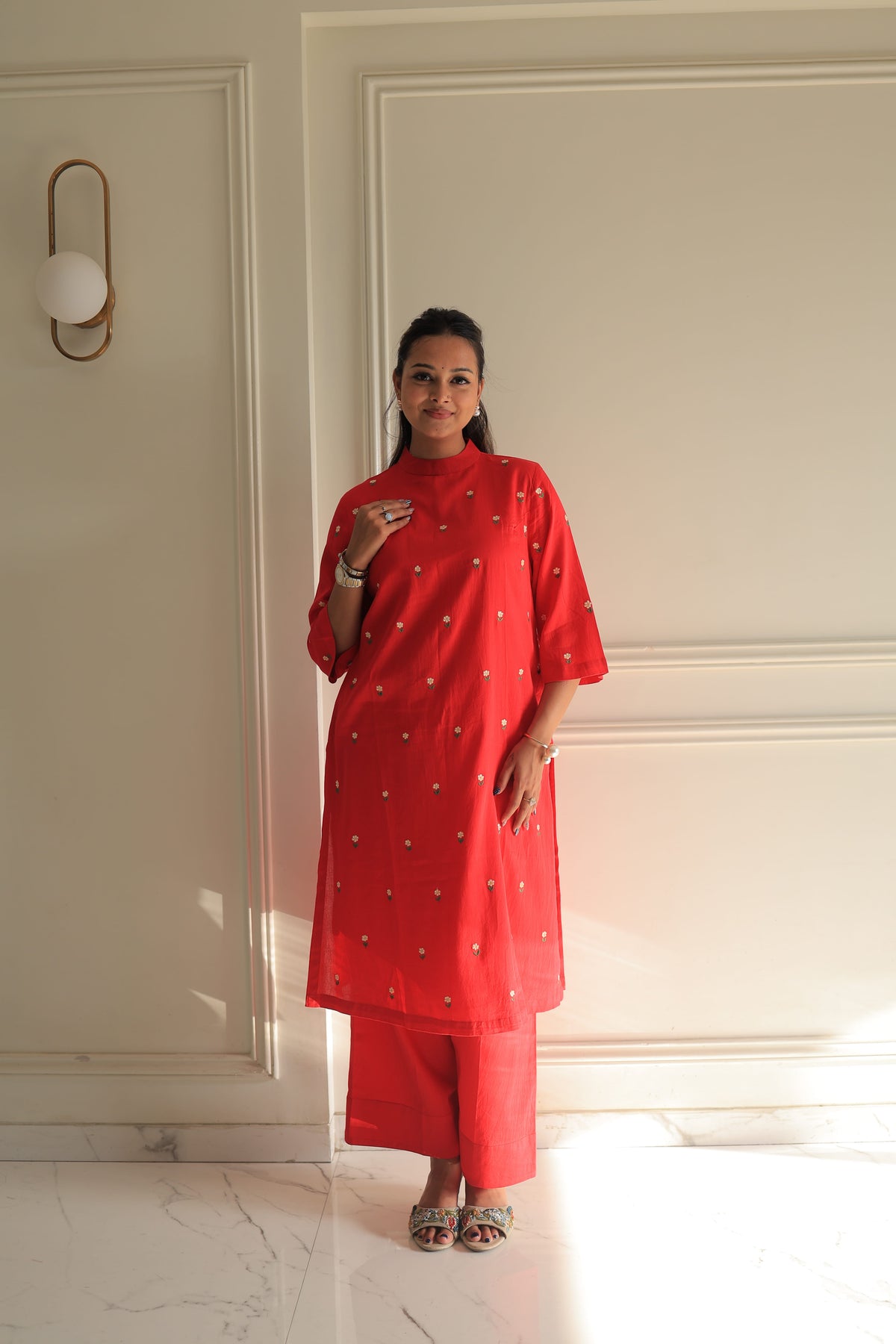 Red Kurta Set