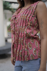 Pink Kurti with Pleats