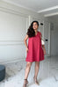 Red Antifit V Neckline Dress