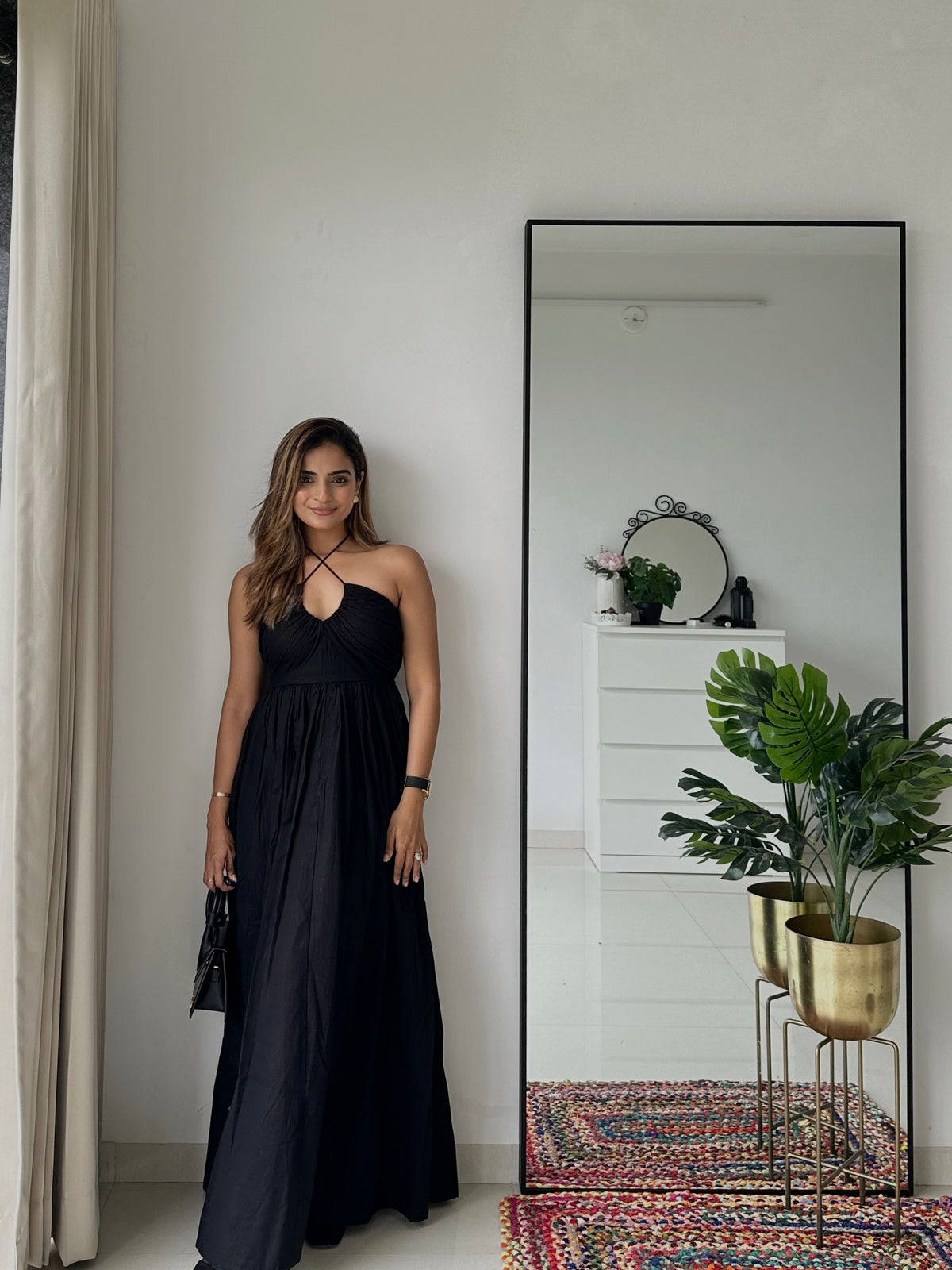 Black Flawlessly Pleated Dress